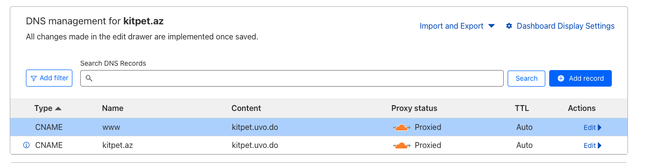 connect custom domain to eCommerce store